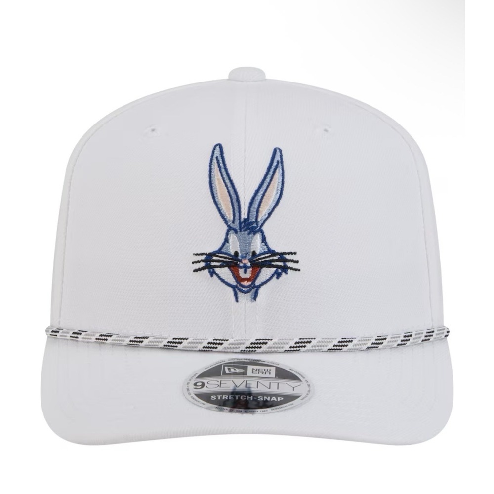 Bugs Bunny Looney Tunes New Era Rope 9SEVENTY Stretch-Snap Adjustable Hat White